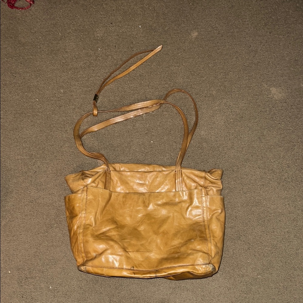 Vintage Elegant Tan Leather Tote Bag HOBO brand